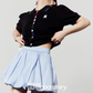 Black Knit Top / Balloon Mini Skirt LLA0495