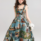 Retro Painting Flare Dress KIK0001