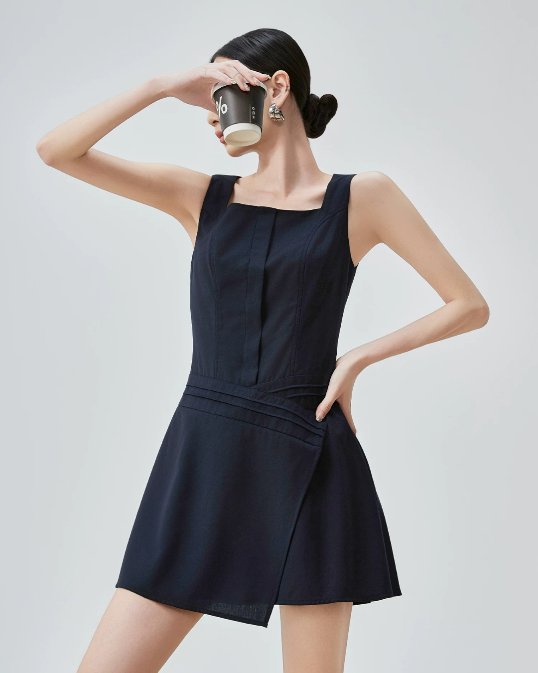 Square Neck Mini Dress FER0218