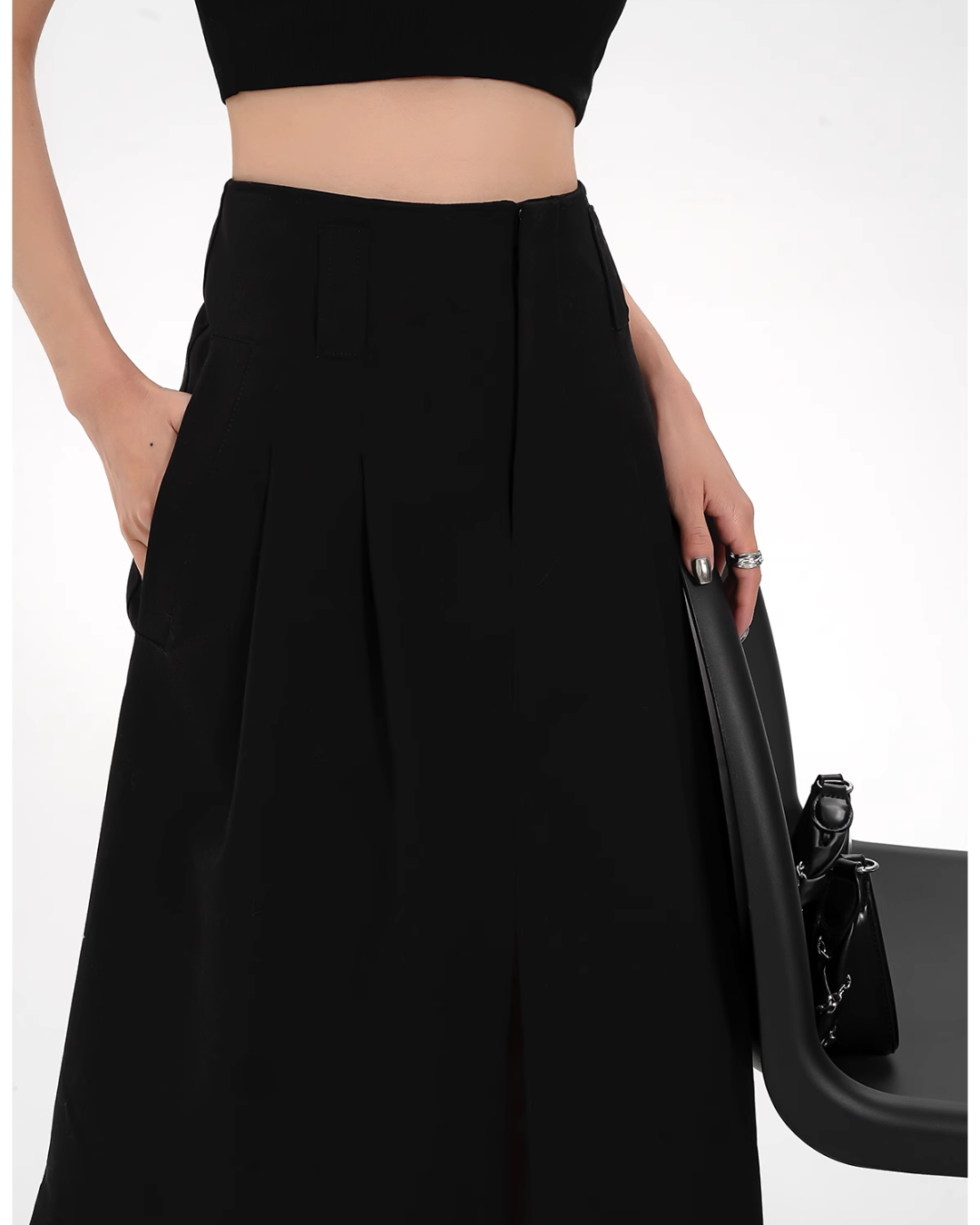 High Waist Slit Long Skirt SRS0278