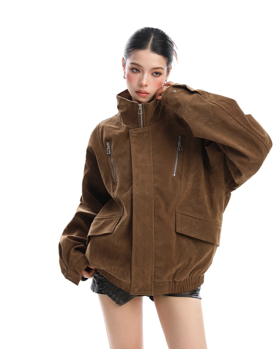 Stand Collar Suede Work Jacket BGS0021