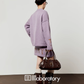 Ribbon Design Knit Top / Knit Mini Skirt LLA0630