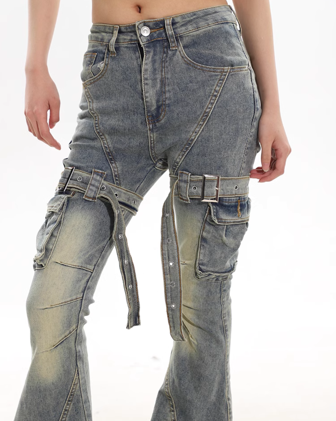 Street Flared Denim Pants CCS0022