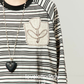 White Striped Long-Sleeve T-Shirt LLA0656