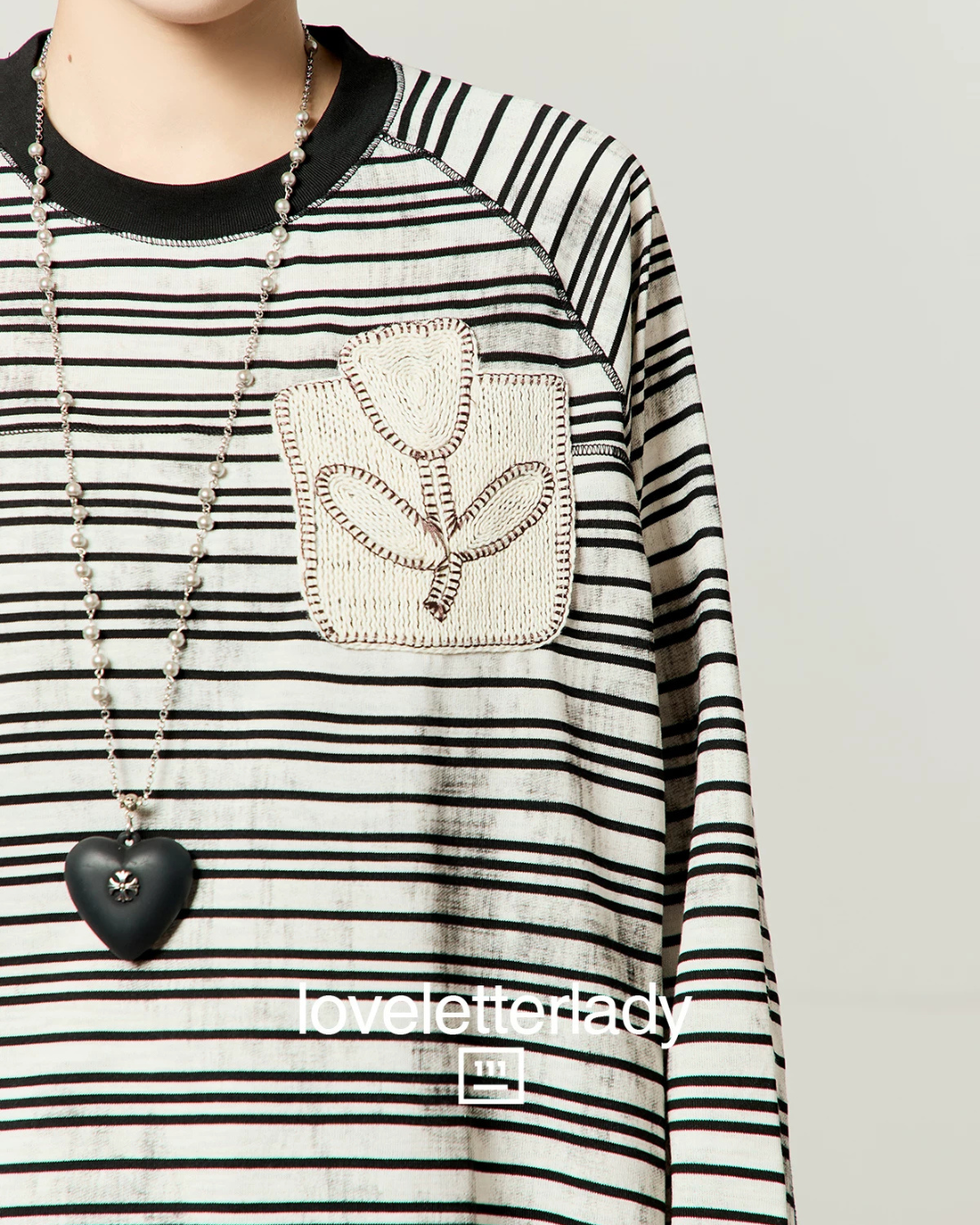 White Striped Long-Sleeve T-Shirt LLA0656