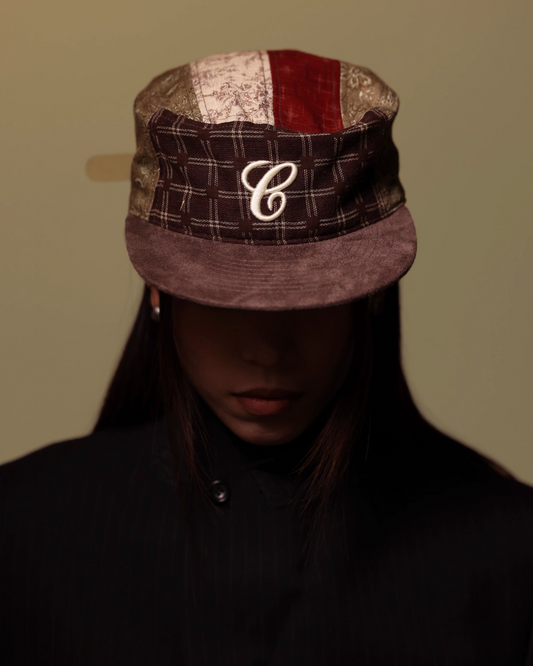 Retro Mix Fabric Embroidered Cap SCY0004