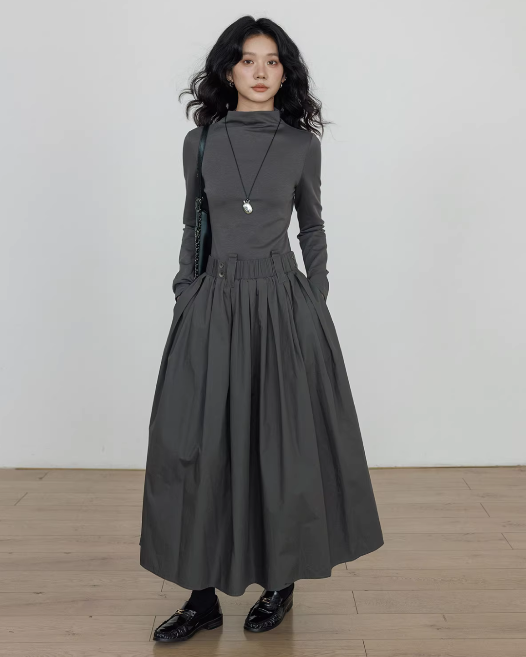Half-Turtleneck Long Dress VAS0185