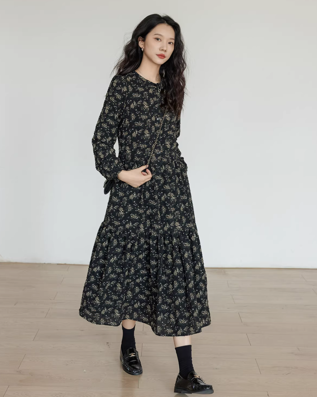 Floral Tea-Length Dress VAS0191