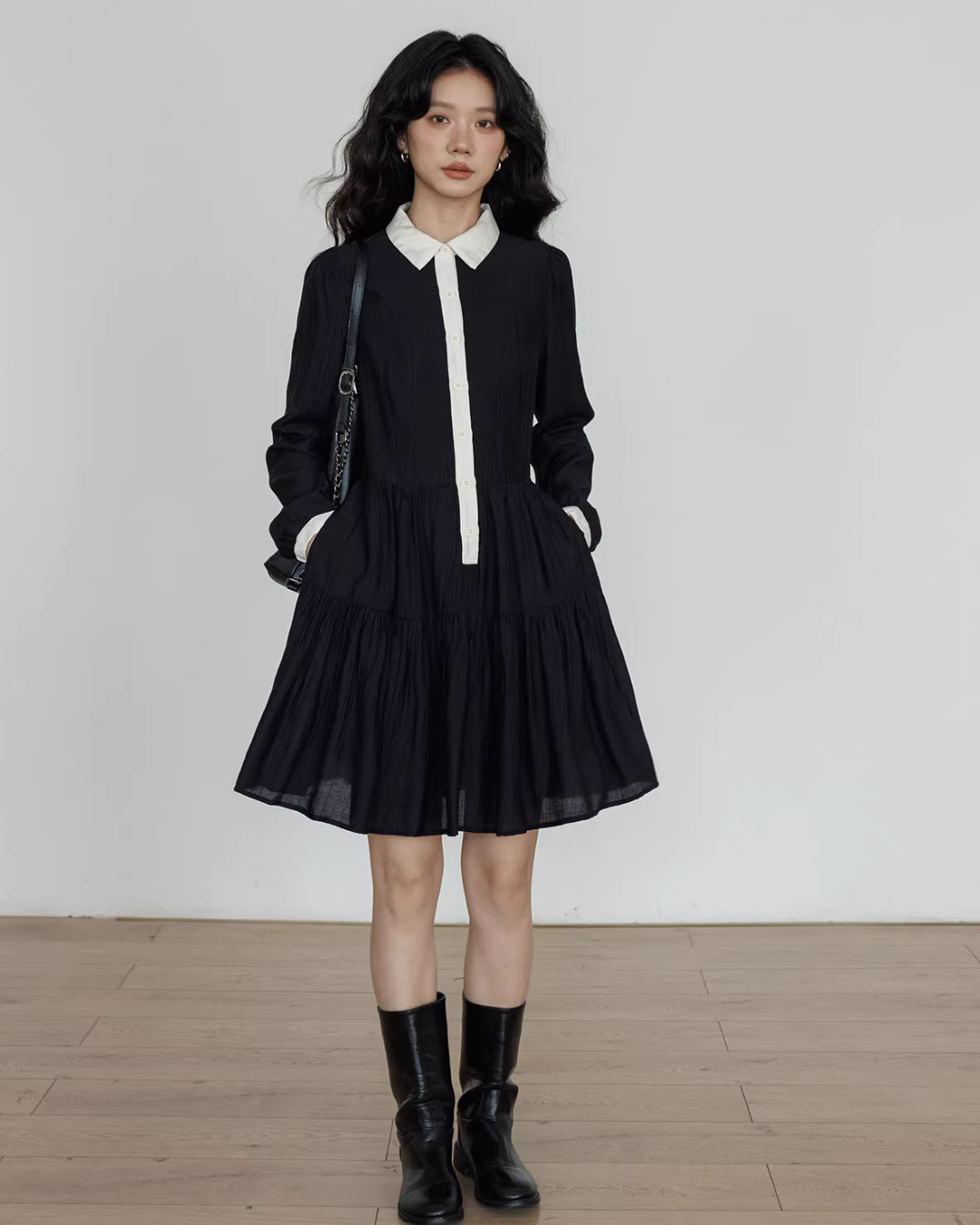 Color-Block Shirt Dress VAS0182