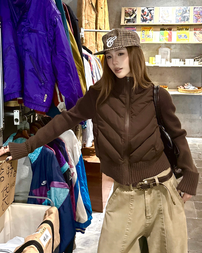 Knit Panel Quilted Knit Jacket WWP0019