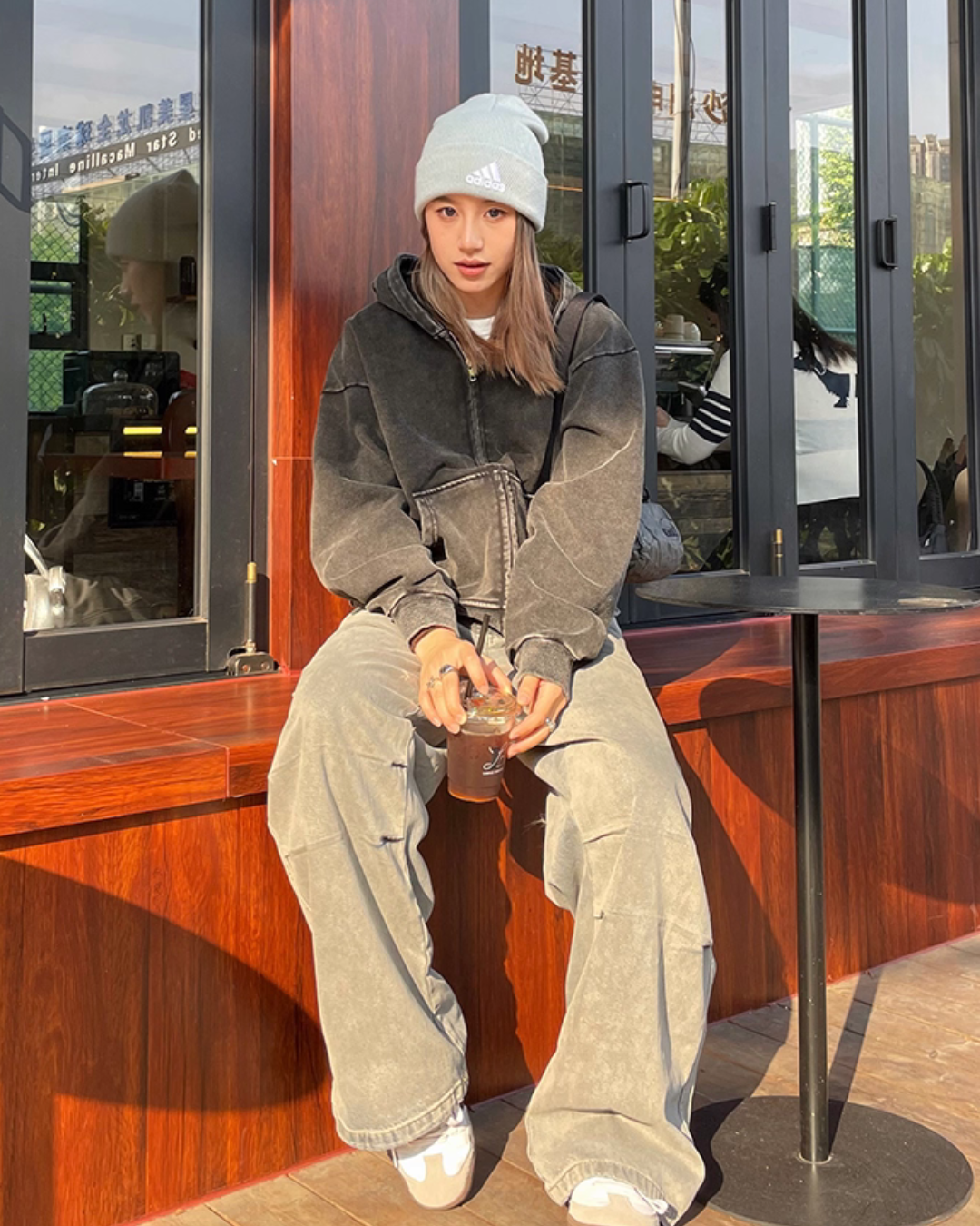 Washed Loose Zip Hoodie CYE0040