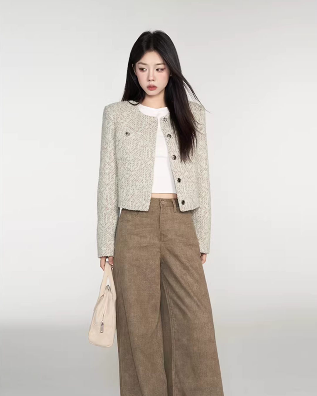 Feminine Short Tweed Jacket WDB0019