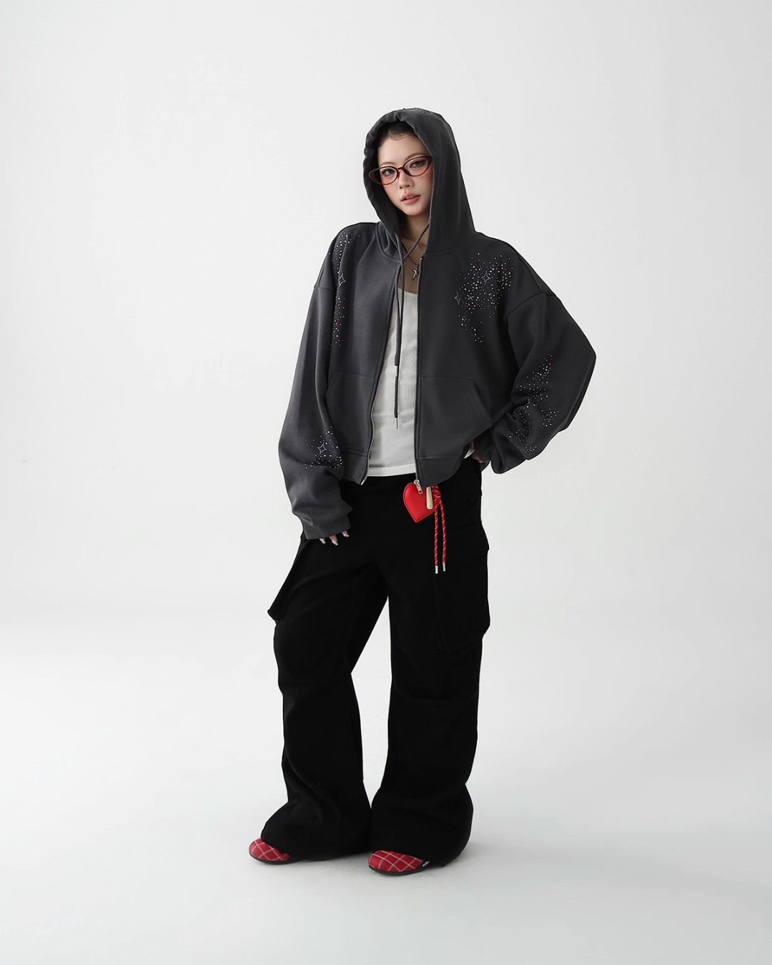 Sequin Embroidered Zip Hoodie ACS0278