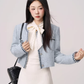 Color Contrast Stitch Tweed Jacket WDB0018