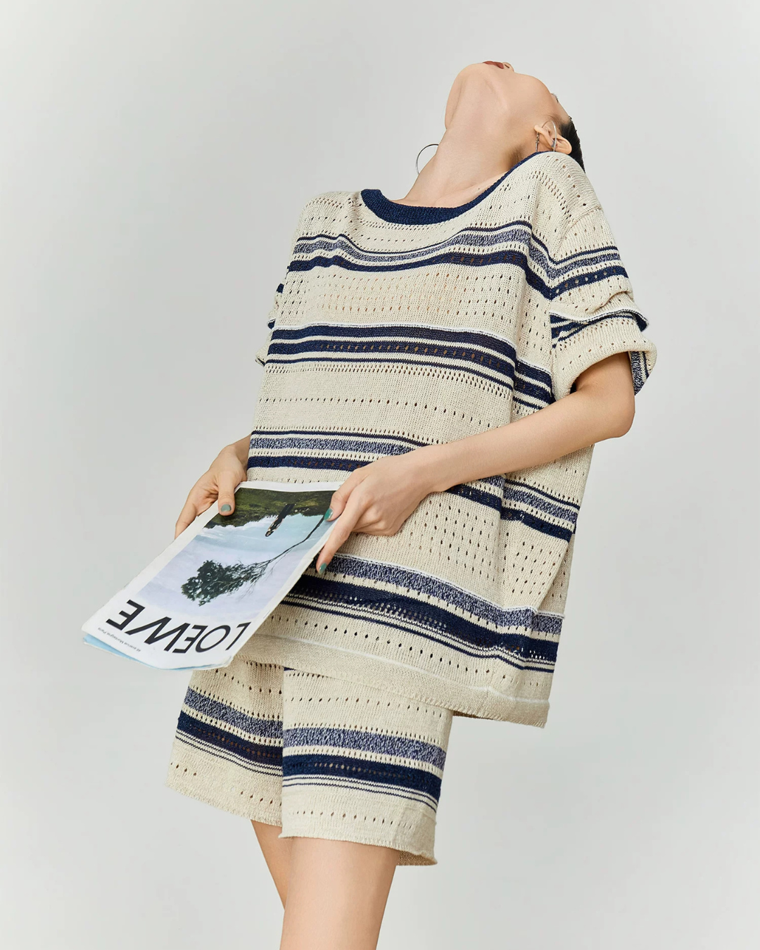 Openwork Knit Summer Top / Short Pants FER0355