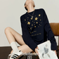 Star Print Cotton T-Shirt / Denim Mini Skirt LLA0661