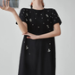 Bijou Flower Embroidery T-Shirt Dress FER0200