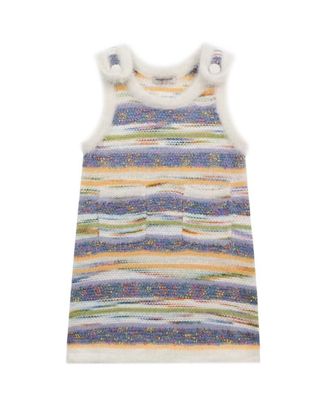 Pastel Multi Border Sleeveless Dress ZZF0325