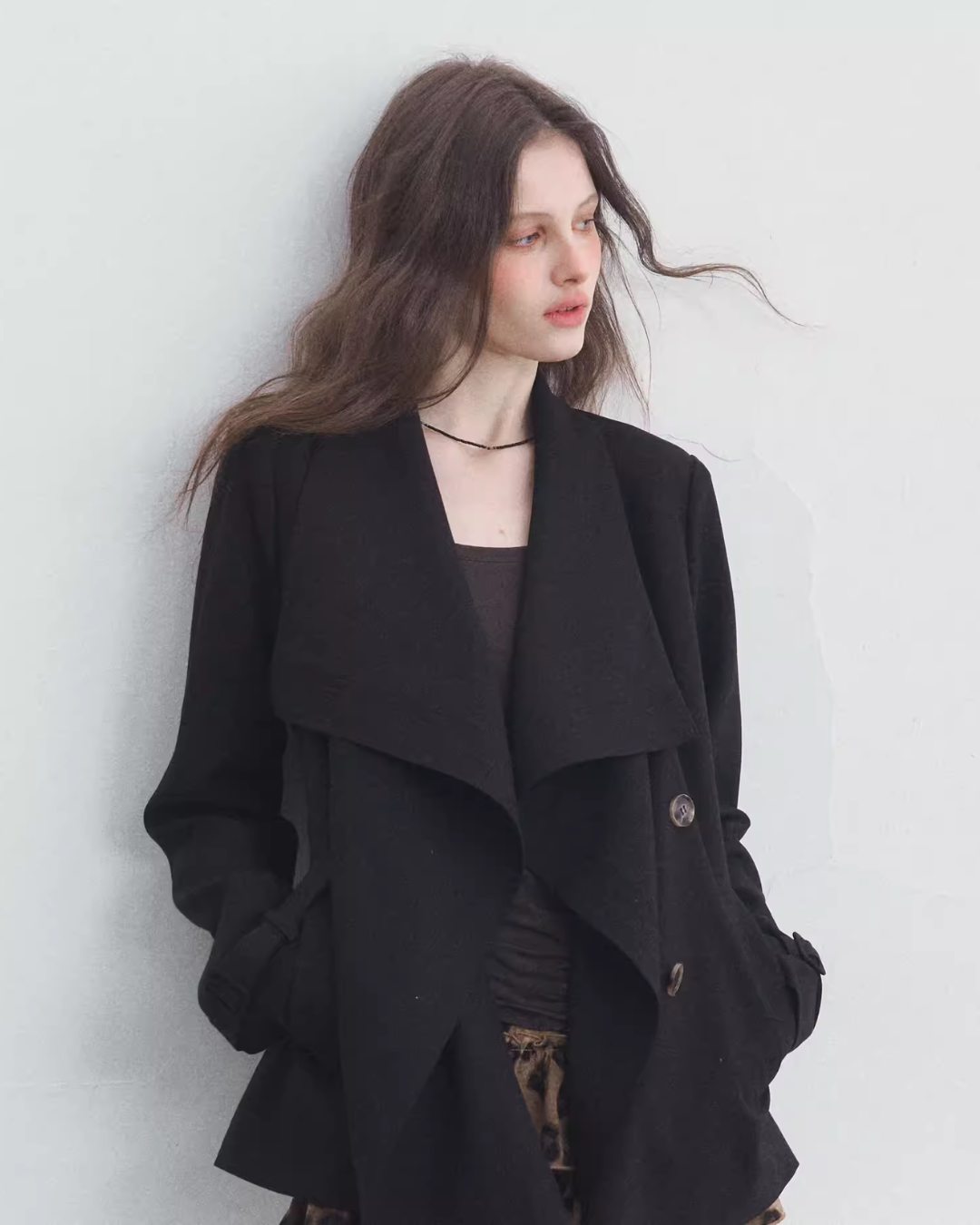 Big Collar Long Sleeve Jacket SPY0025