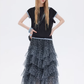 Mesh Cake Long Skirt SHN0036