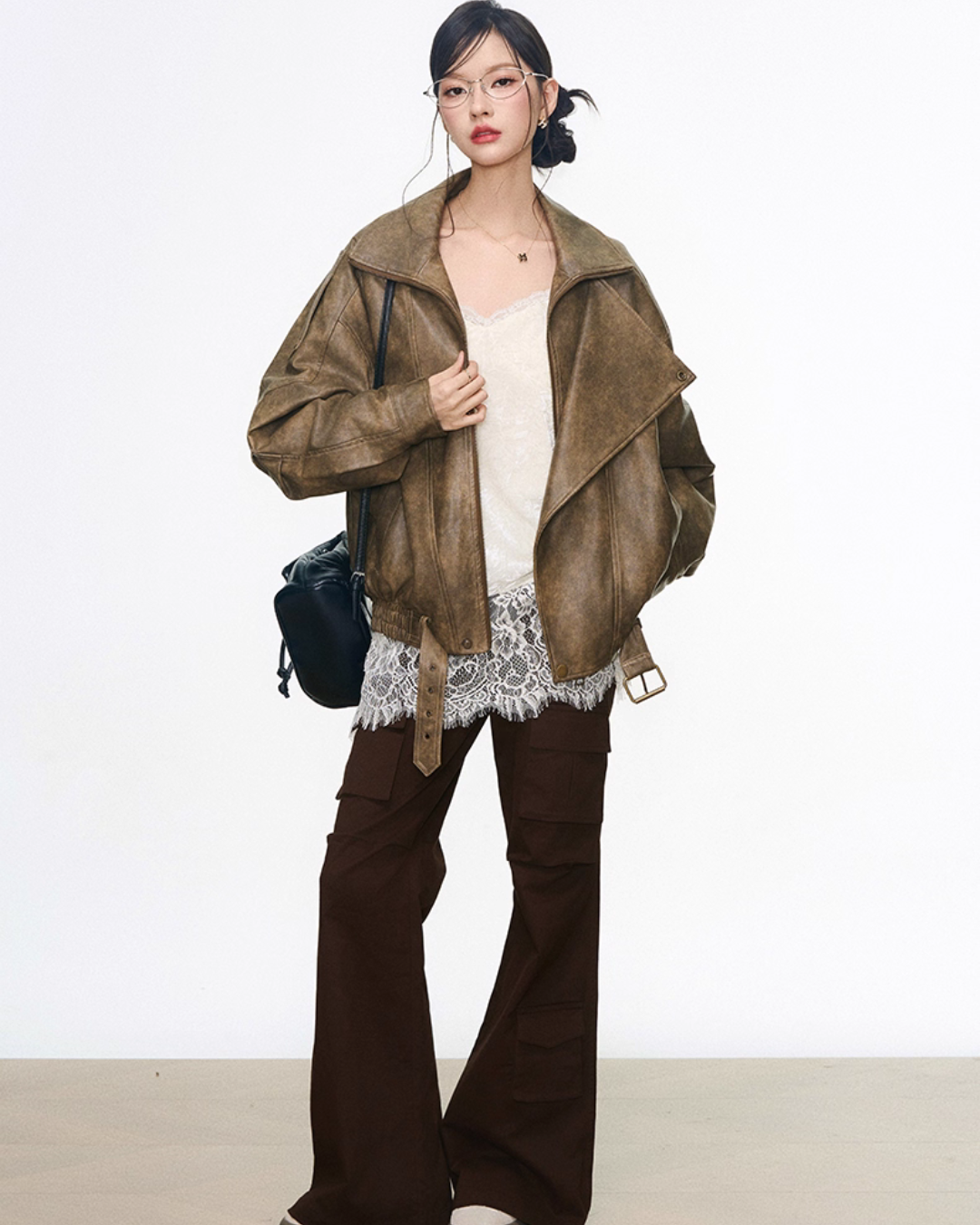 Vintage Jacket / Lace Cami Dress / Flare Pants WEO0059