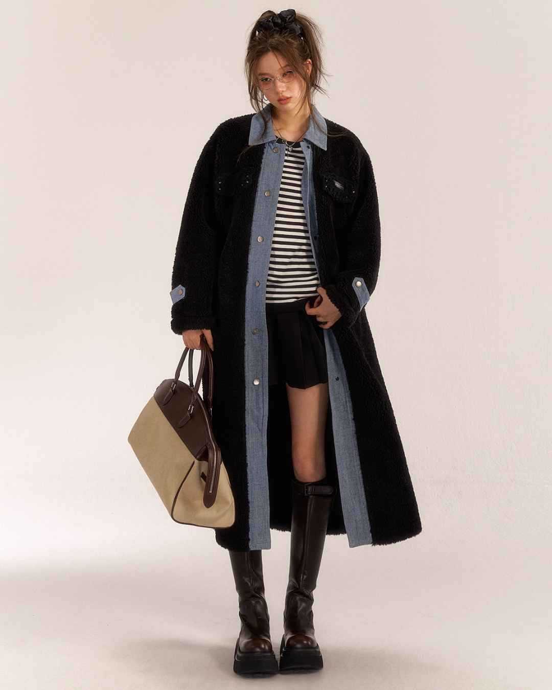 Denim Shearling Casual Coat  ASG0050