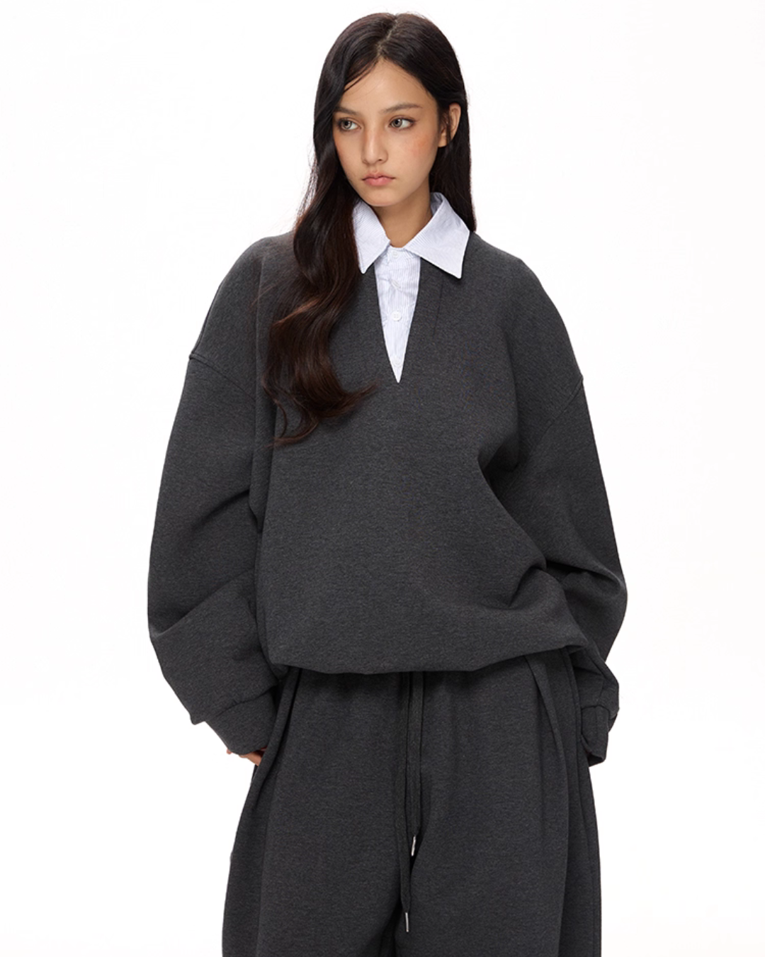 V-Neck Knit Top / Loose Sweatpants VAT0008