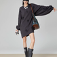 Black Rhinestone Sweatshirt Dress FER0068