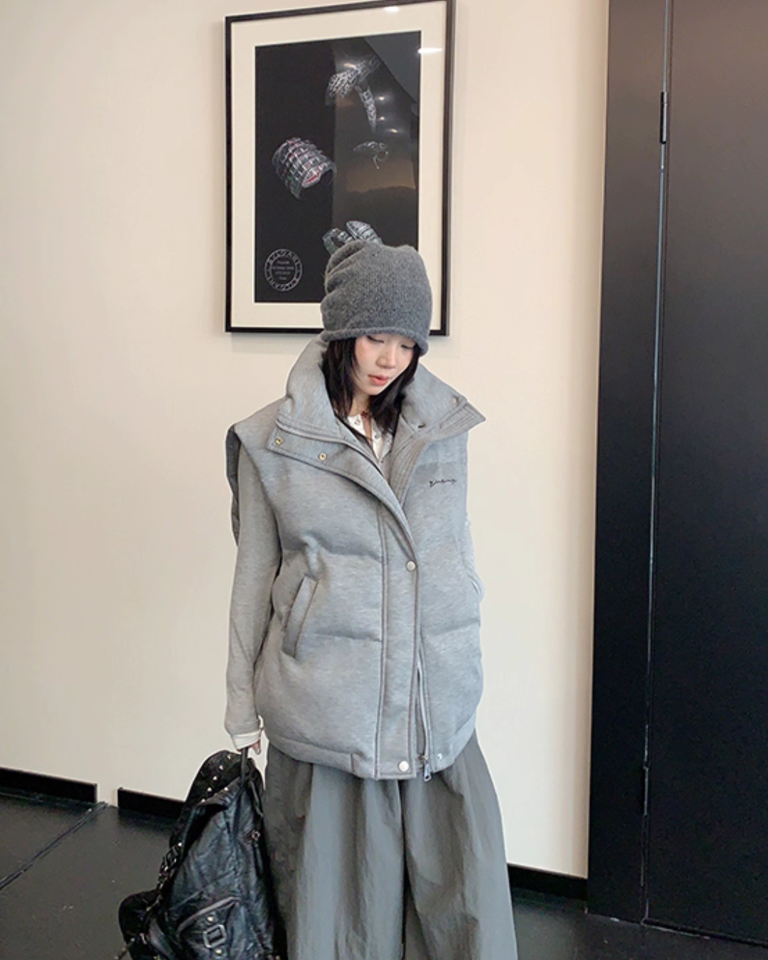Stand Collar Cotton Down Vest YLS1012