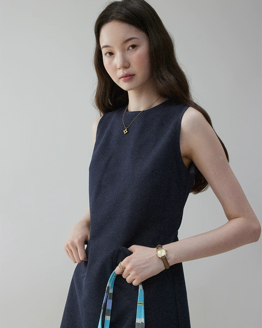 Heart Pocket Sleeveless Dress VOE0002