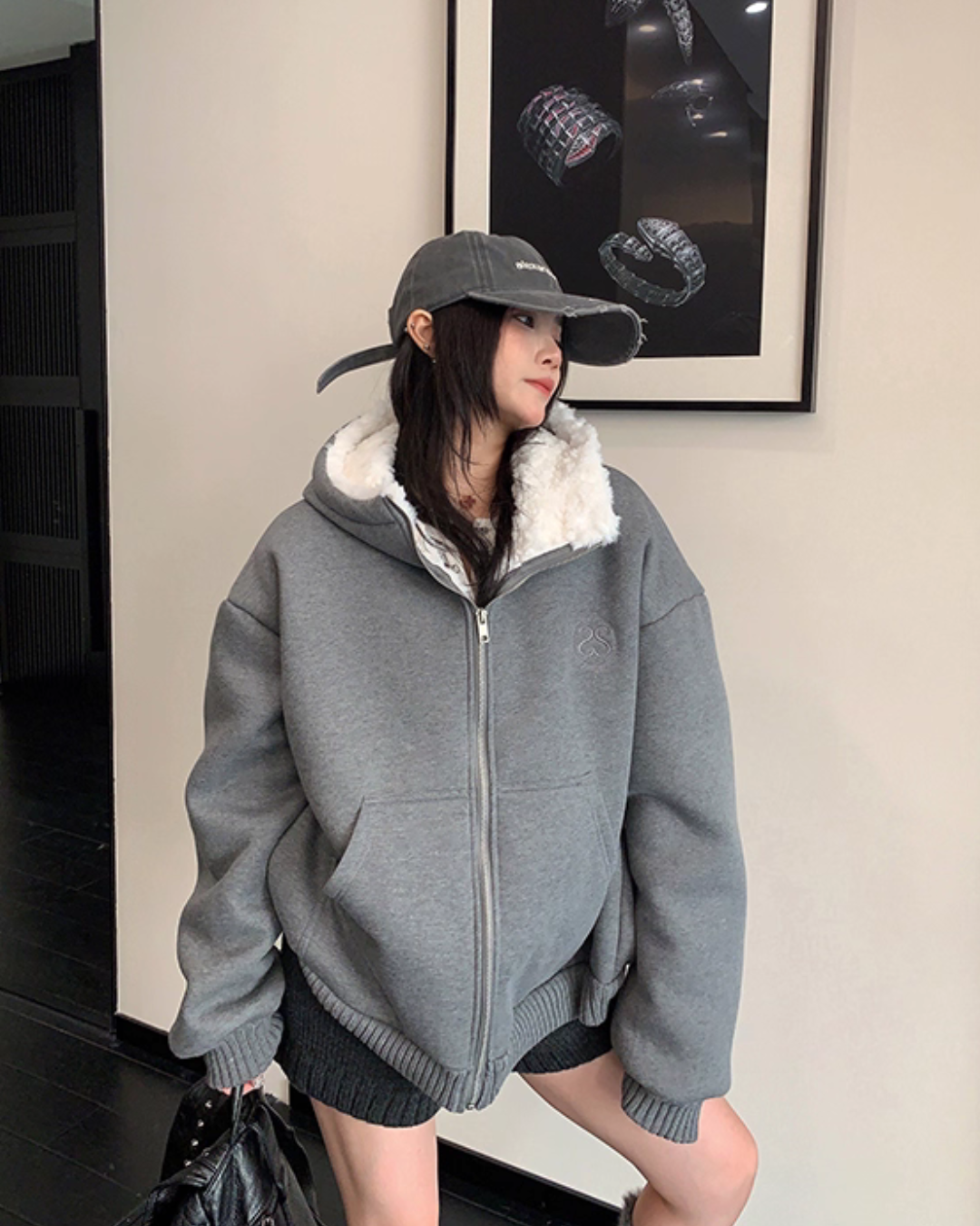 Fleece Lined Knit Hoodie YLS1007