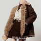 Faux Mouton Coat / Leopard Print Mini Skirt LLA0557