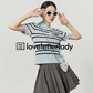 Polo Striped Tops / Pleated Skirts LLA0122