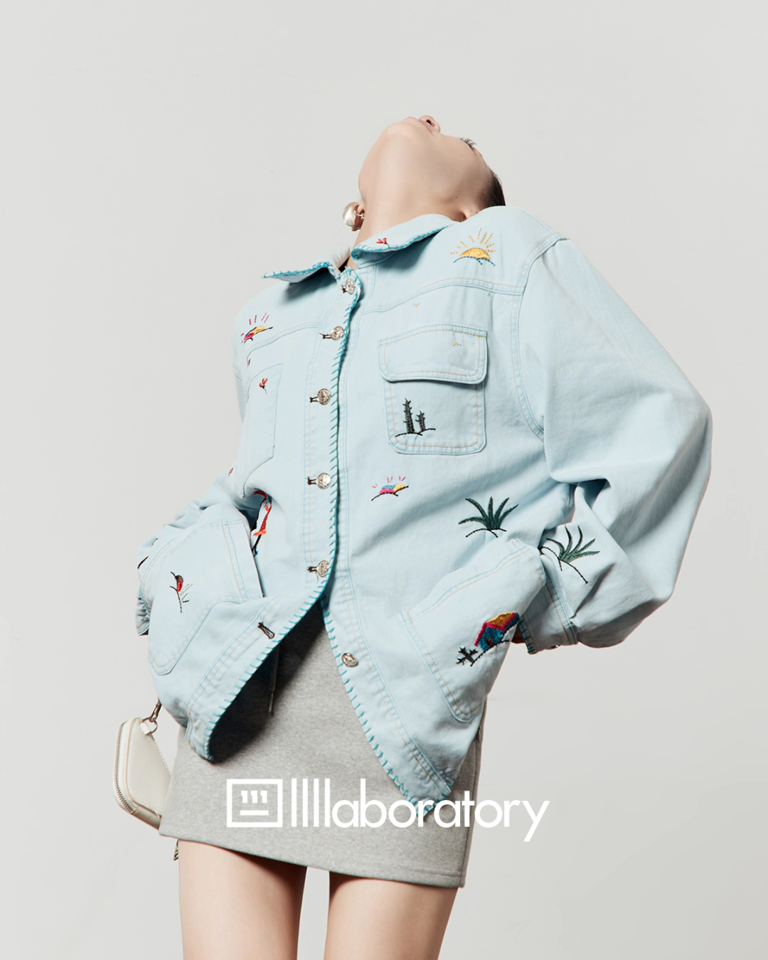 Embroidered Design Denim Shirt LLA0534