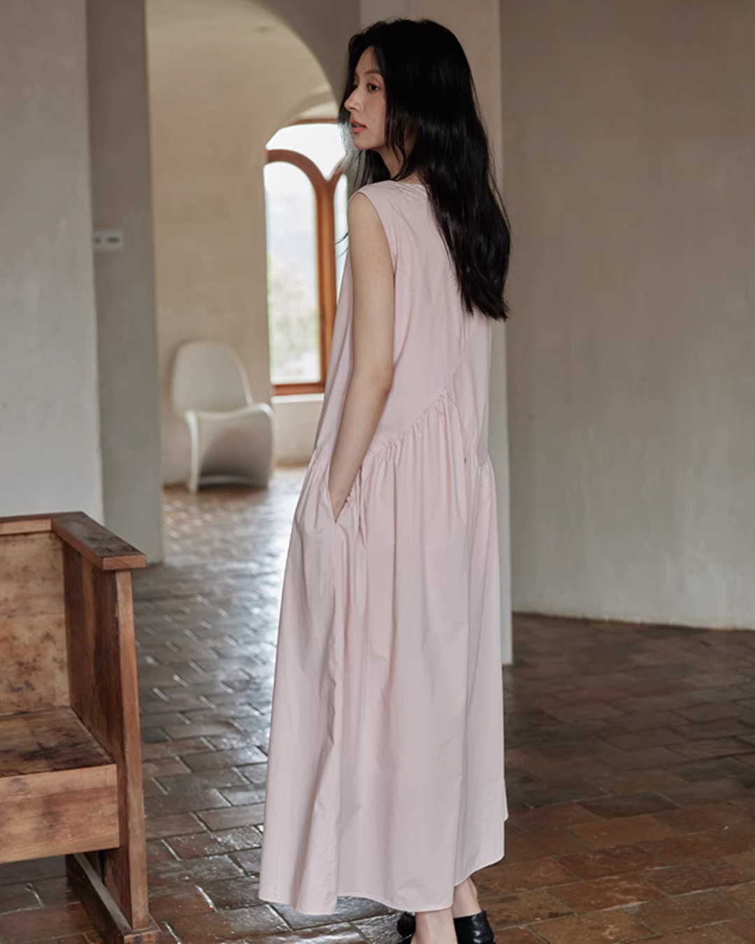 Asymmetrical Cotton Long Dress SMS0008