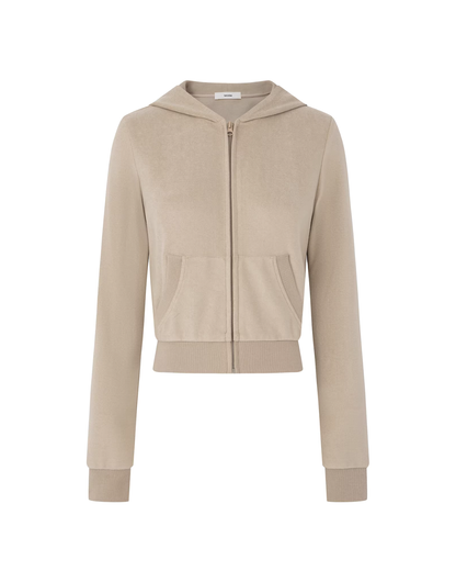 Khaki Slim Short Hoodie / Low-Waist Sweatpants IMX0009