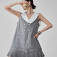 Double-Button Flare Mini Dress FER0093