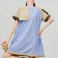 Mixed Material Docking Balloon Dress FER0357