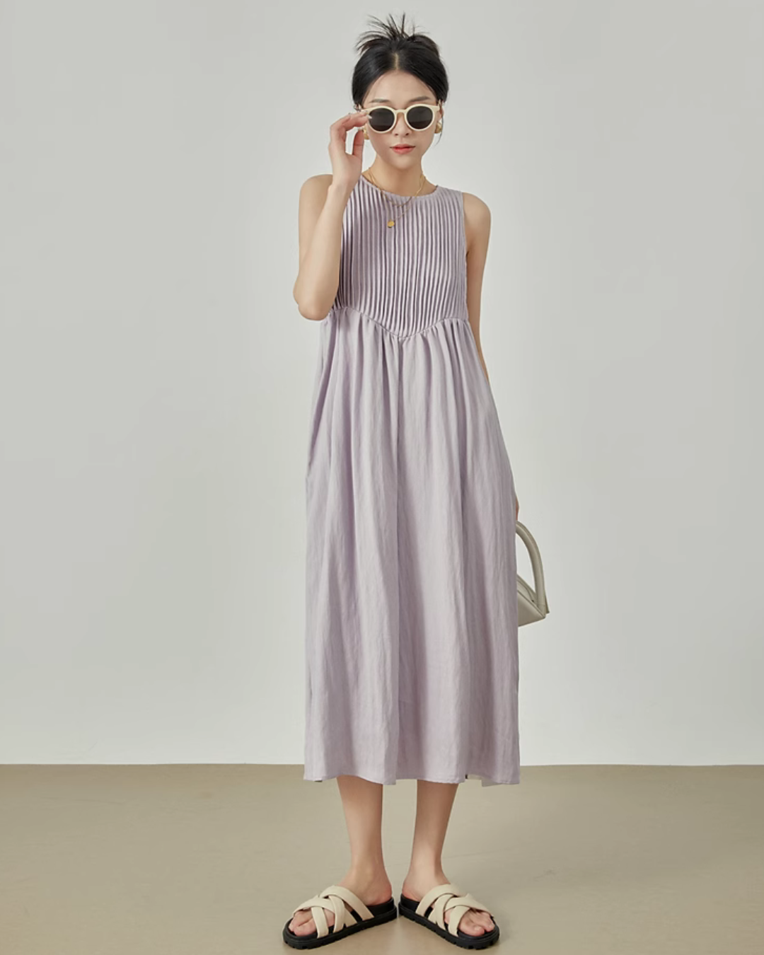 Purple Sleeveless Dress LLA0081