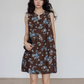 Retro Flower Design Sleeveless Dress VAS0102