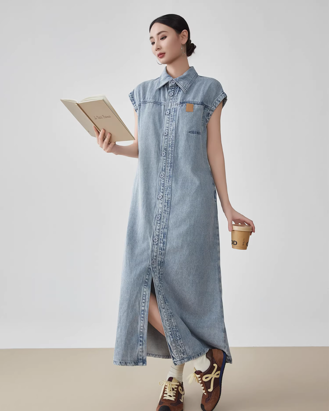Retro Blue Denim Dress FER0108