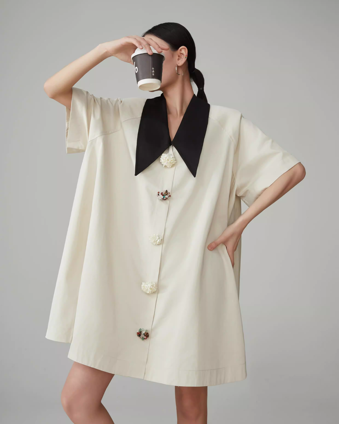 Retro Color-Blocked T-Shirt Dress FER0063