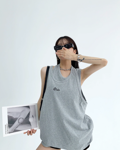 One-Point Logo Loose Tank Top YLS0206