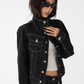 High Neck Stitch Denim Jacket / Wide Denim Pants ACS0265