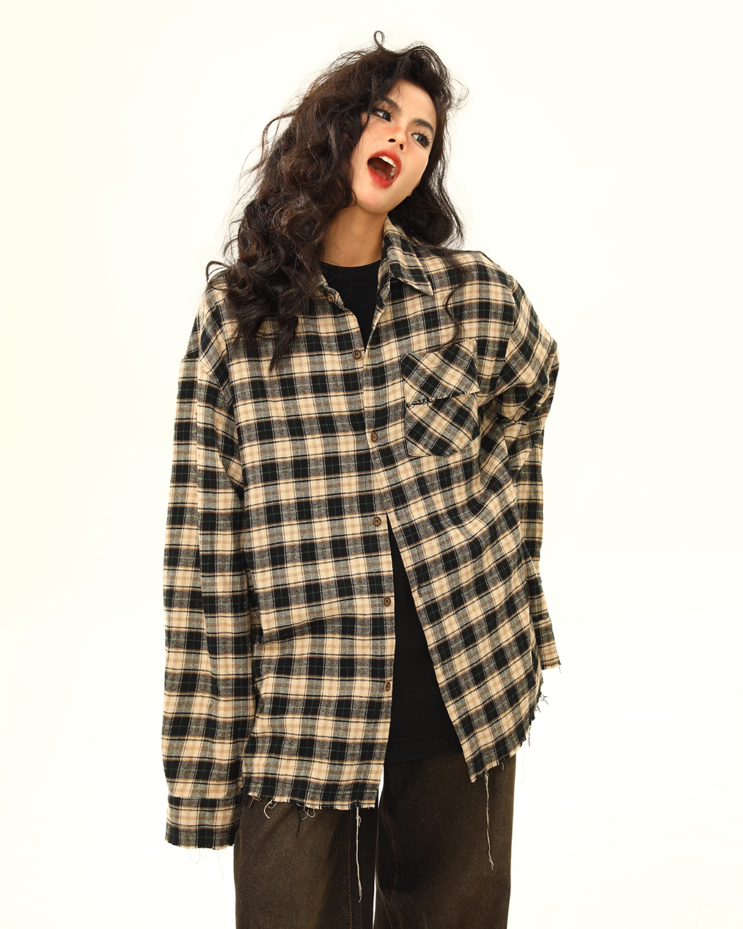 Oversized Check Shirt WDZ0007