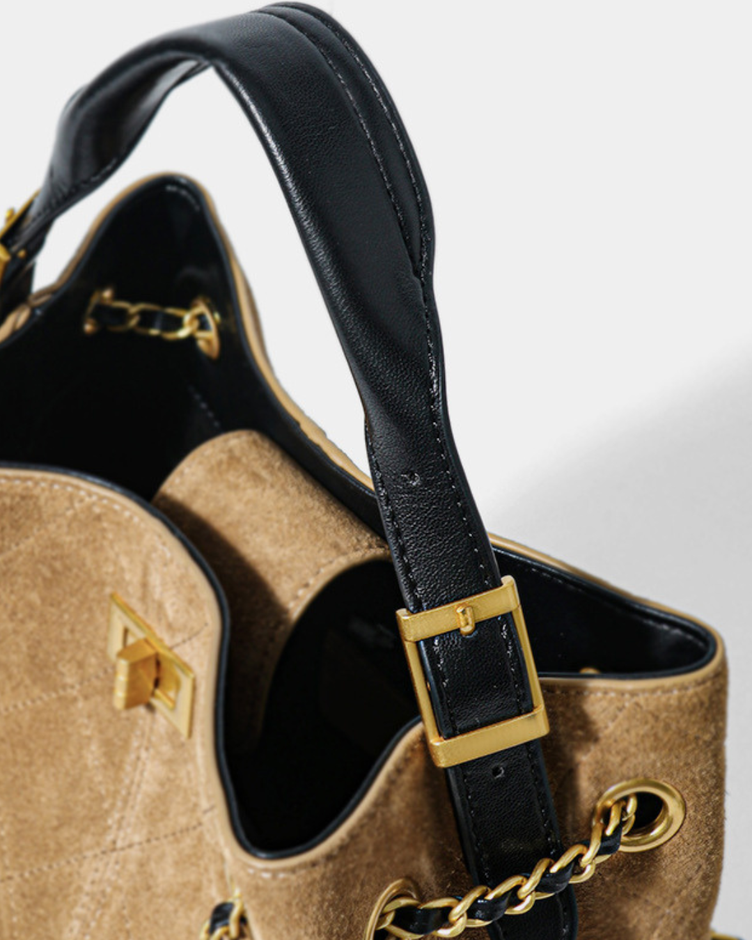 Suede & Leather Quilted Chain Bag ABB0003