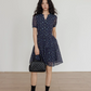 French Floral Retro V-Neck Dress VAS0015