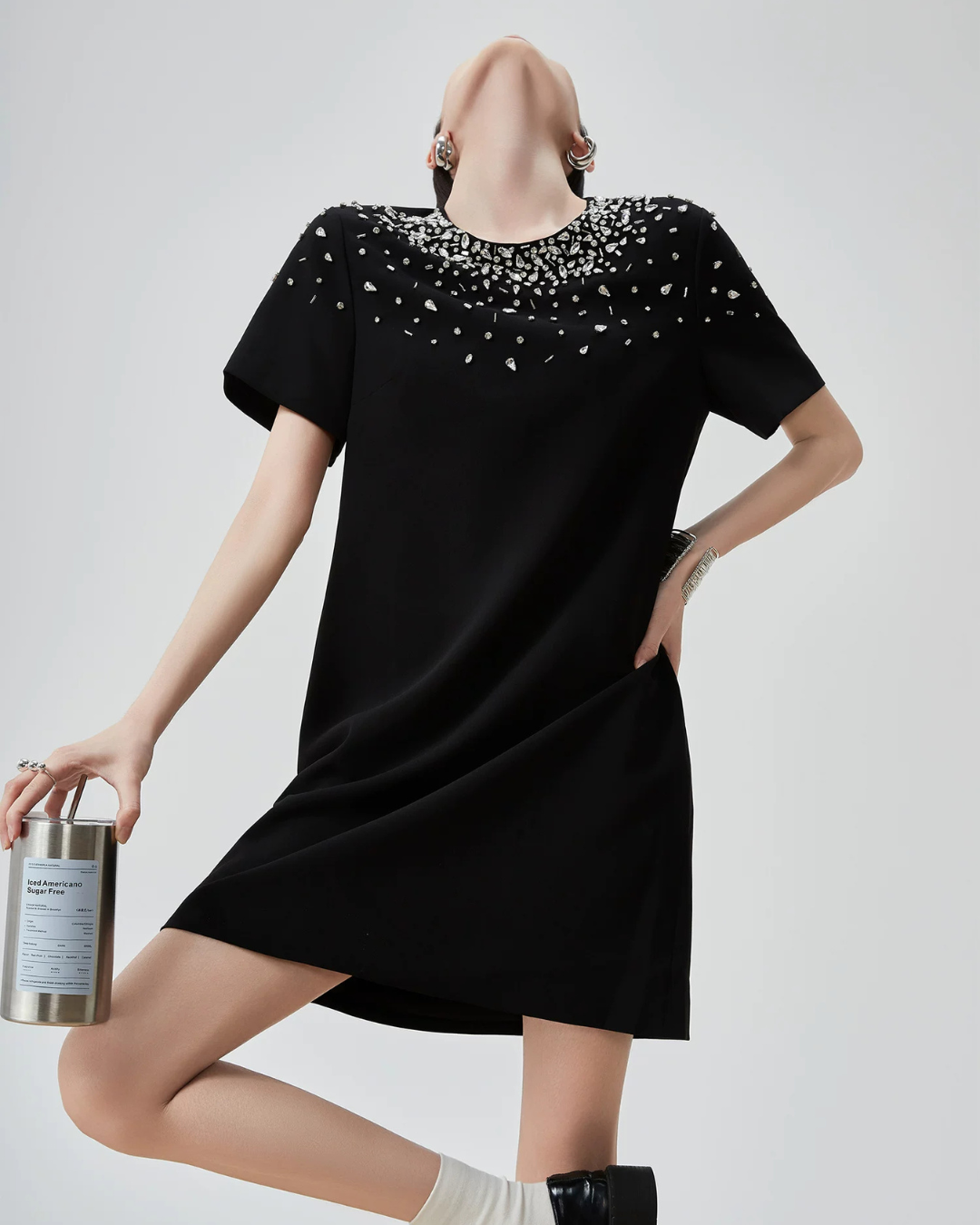 Bijou Neck Mini Dress FER0205