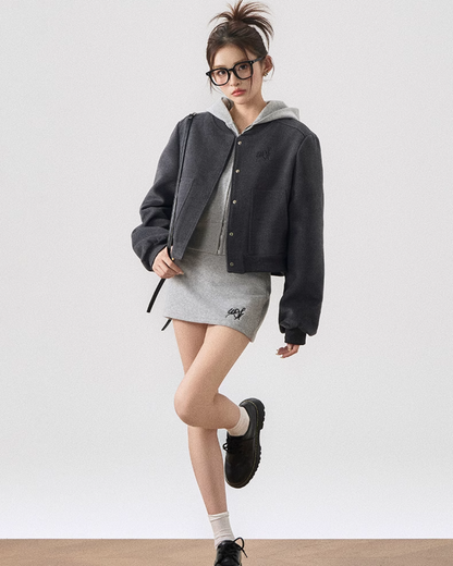 Round Neck Cropped Jacket WEO0019