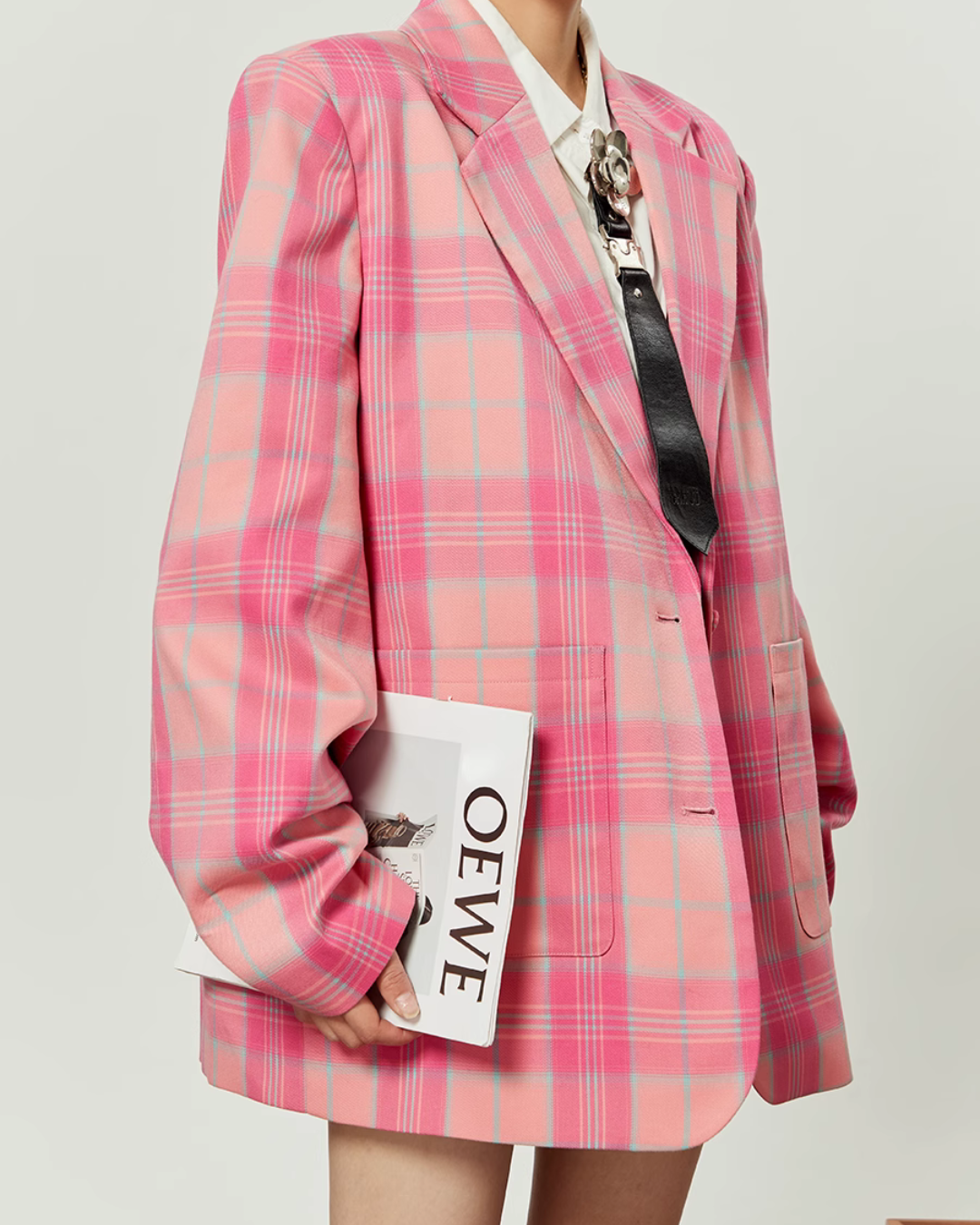 Pink Girly Check Jacket / Check Pleated Skirt LLA0020